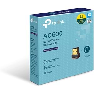 TP-Link Archer T2U Nano AC600 Mbps Nano Kablosuz USB Adaptör