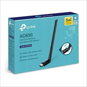 TP-Link Archer T2U Plus AC600 Mbps Kablosuz Dual-Band USB Adaptör