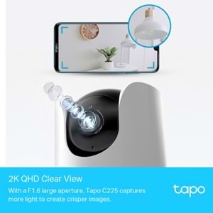 Tapo C225 2K QHD Yapay Zeka Ev Güvenliği Wi-Fi Kamerası