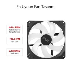 Asus ROG STRIX LC II 280 ARGB Aura SYNC DUAL Rog 140MM Adreslenebilir RGB Fan Sıvı CPU Soğutucu V2