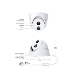 VIGI C430I V1 4mm 3MP IR Dome IP Güvenlik Kamerası ( Koridor Modu )