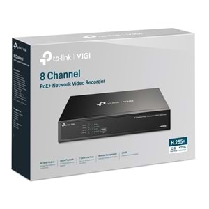 VIGI NVR1008H-8MP 8 Kanal ONVIF NVR Kayıt Cihazı H.265+4K PoE 113W