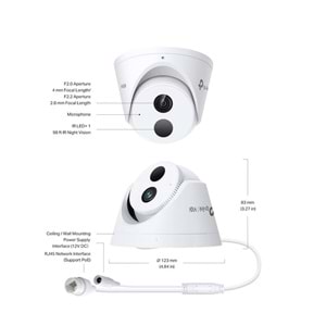 VIGI C440I 2.8mm 4MP IR Dome IP Güvenlik Kamerası Koridor Modu