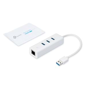 TP-Link UE330 USB 3.0 3-Port Hub ve Gigabit Ethernet Adaptör İkisi bir arada USB Adaptör