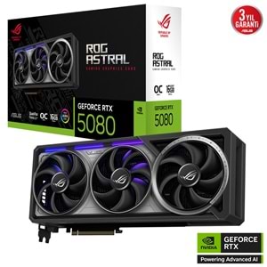Asus ROG-ASTRAL-RTX5080-O16G-GAMING 16GB 256Bit GDDR7 DP/HDMI PCI 5.0 Ekran Kartı