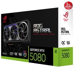 Asus ROG-ASTRAL-RTX5080-O16G-GAMING 16GB 256Bit GDDR7 DP/HDMI PCI 5.0 Ekran Kartı