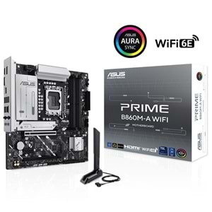 Asus PRIME B860M-A Wi-Fi Intel B860 8666 MHz (OC) DDR5 Soket LGA1851 mATX Anakart