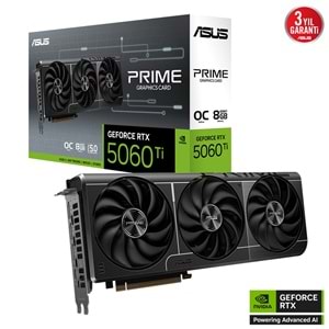 Asus PRIME-RTX5060TI-O8G 8GB 128Bit GDDR7 DP/HDMI PCI 5.0 Ekran Kartı