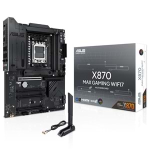 Asus X870 MAX GAMING Wi-Fi 7 Amd X870 Am5 Ddr5 8000 Hdmı 2xusb4 3x Anakart
