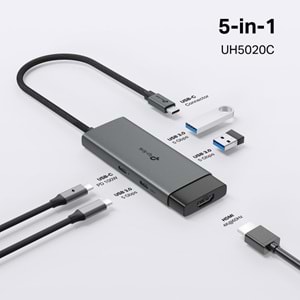 TP-Link UH5020C Type C Port 5'i Bir Arada Usb-c Hub Gri