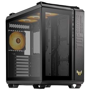 Asus TUF GAMING GT502 PLUS TG 4X A-RGB Fanlı Panaromik Temperli Cam Siyah ATX Gaming Kasa