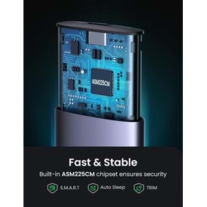 Ugreen CM400 M.2 Sata NGFF SSD UASP Desteği ile 5Gb/s Süper Hız USB 3.1 5Gbps Type-C Gen1 B-Key M+B Key Disk Kutusu 10903
