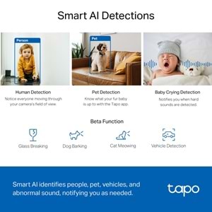 Tapo TC72 2K 4MP QHD Yapay Zekalı Wi-Fi Güvenlik Kamerası (Pan/Tilt)