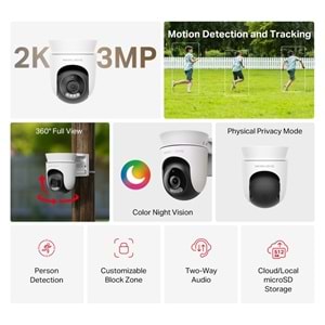 Mercusys MC510 2K QHD Dış Mekan Wi-Fi Güvenlik Kamerası
