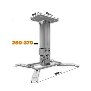 DualTech Teleskopik Tavan Projeksiyon Cihazı Askı Aparatı 26-37 cm Arası Ayarlanabilir Askı Aparatı