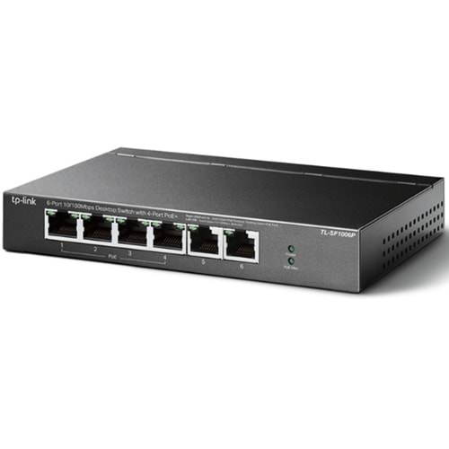 TP-Link TL-SF1006P 6 Port 4xPoE+ (67W) 10/100Mbps Masaüstü Switch