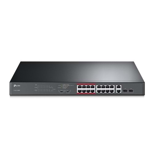 TP-Link TL-SL1218MP 16 Port 10/100 Mbps + 2-Port Gigabit Switch 2SFP 16 PoE+ 192W