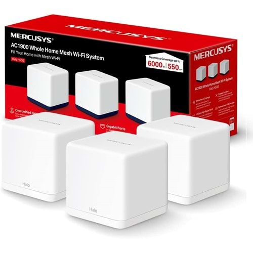 Mercusys Halo H30G(3-Pack), AC1300 Mbps Tüm Ev Mesh Wi-Fi Sistemi