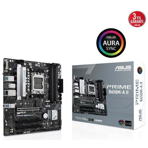 Asus PRIME B650M-A Wi-Fi II AMD B650 AM5 DDR5 Soket 6400 DP HDMI VGA 2X Anakart