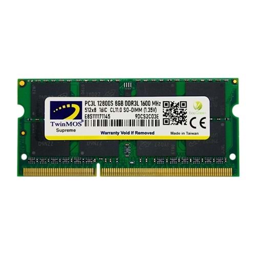 Twinmos 8 GB DDR3 1600 MHz CL11 Notebook Ram MDD3L8GB1600N