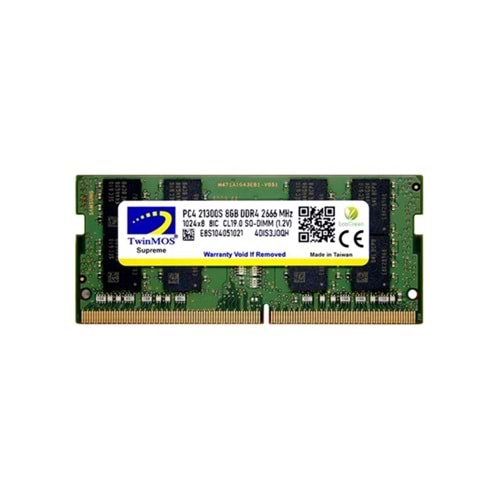 Twinmos 8 GB DDR4 2666 MHz Notebook Ram MDD48GB2666N