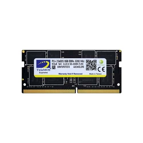 Twinmos 8 GB DDR4 3200 MHz CL19 Notebook Ram MDD48GB3200N
