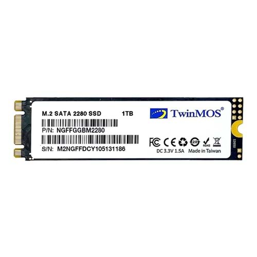 Twinmos 1 TB 580/550 MB/S M.2 2280 SATA 3 SSD NGFFGGBM2280