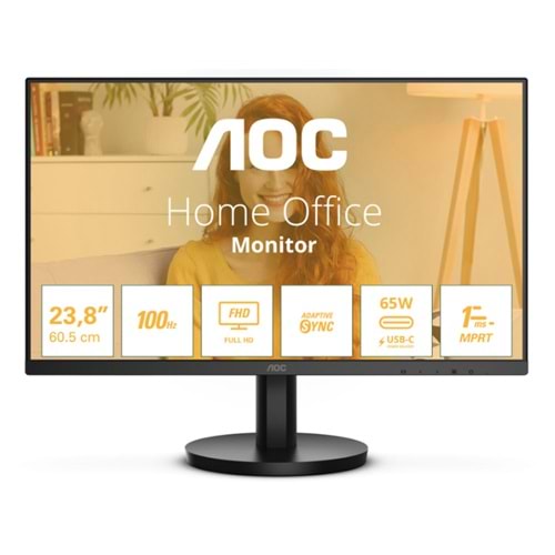 Aoc 24B3CA2 23.8 IPS 1ms 100MHZ HDMI USB 3.2 Type-C FHD Hoparlör Vesa Siyah