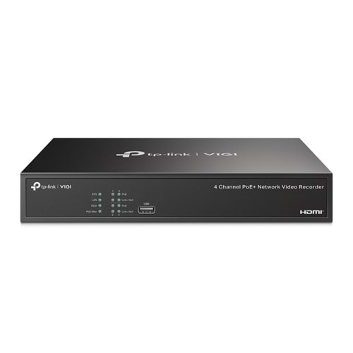 VIGI NVR1004H-4P 4 Kanal ONVIF NVR Kayıt Cihazı H.265+ 4K PoE 53W