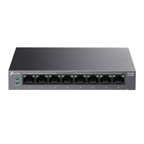 TP-Link LS108GP 10/100/1000 Mbps 8 Port Poe+ Metal Kasa Switch