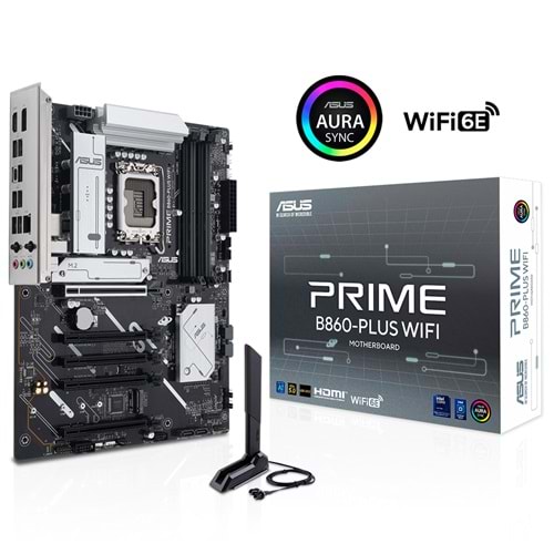 Asus PRIME B860-PLUS Wi-Fi 8200 MHz DDR5 Oc Intel Soket 1851 ATX Anakart