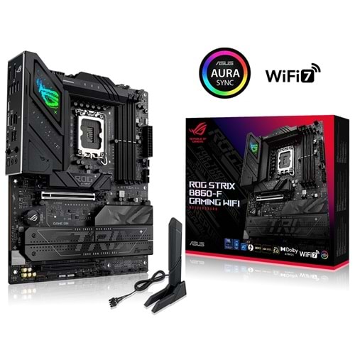 Asus ROG STRIX B860-F GAMING Wi-Fi 9066 MHz (OC) DDR5 Soket LGA1851 M.2 HDMI DP Thunderbolt ATX Anakart
