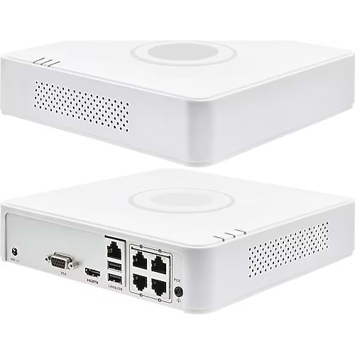 Hikvision DS-7104NI-Q1/4P 4 Kanal 1 SATA H.265+ POE NVR Kayıt Cihazı
