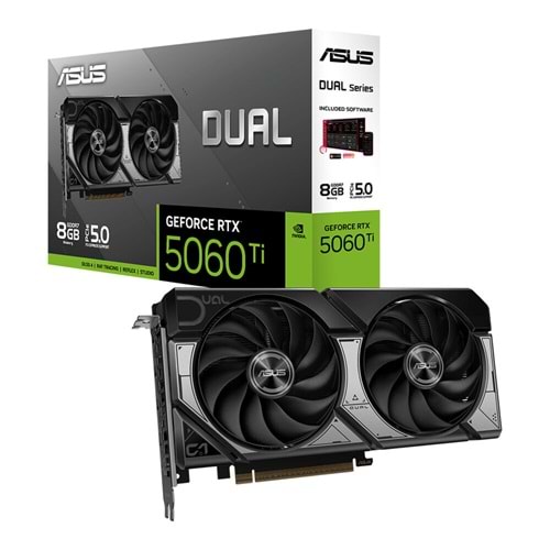 Asus DUAL-RTX5060TI-8G 8GB 128Bit GDDR7 DP/HDMI PCI 5.0 Ekran Kartı