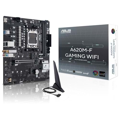 Asus A620M-F GAMING Wi-Fi AMD A620 DDR5 USB3.2 M.2 HDMI PCI 4.0 AM5 Anakart