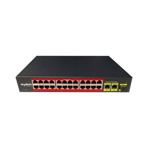 Uranium POE-2421SFP-300W 24X10/100+2X Gigabit Uplink +1xsfp 24 Port Poe Switch