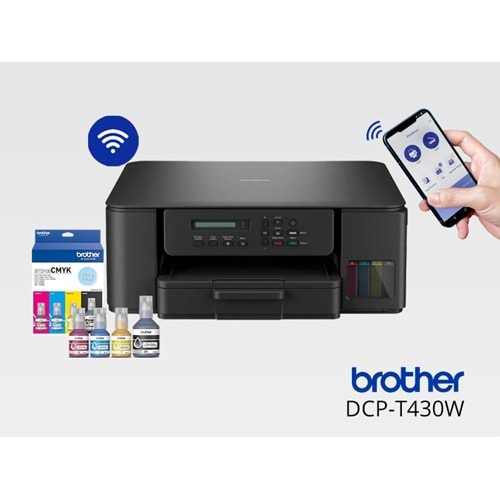 Brother DCP-T430W Fotokopi, Tarayıcı, Renkli Mürekkep Tanklı Yazıcı Wi-Fi