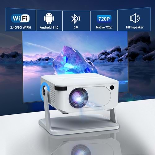 Xnano HA109 Projeksiyon Ev Sinema Sistemi 120ANSI Android Wi-Fi Beyaz