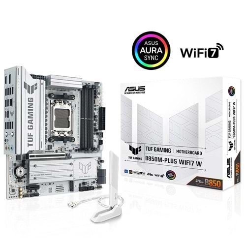 Asus TUF GAMING B850M-PLUS WIFI7 W DDR5 8000 MHz OC M.2 HDMI/DP/USB-C PCIe 5.0 AM5 mATX Anakart