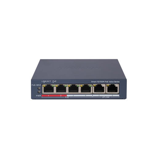 Hikvision DS-3E1106P-EI/M 4 Port PoE 4x100Mbps 2x100Mbps Akıllı Switch