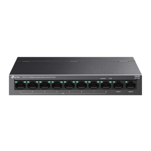 TP-Link LS110P 8-Port PoE+ (96W) 10-Port 10/100 Mbps Desktop Switch