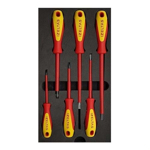 İzeltaş 4140009106 1000 V İzoleli Elektrikçi Tornavida Seti 6 Parça