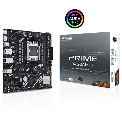 Asus PRIME A620AM-K A620A DDR5 USB3.2 M.2 DP/HDMI PCI 4.0 AM5 Anakart