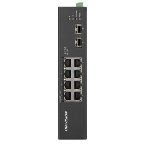 Hikvision DS-3T0510HP-E/HS 8 Port Hi-PoE (120W) Gigabit+2xSFP Endüstriyel Switch