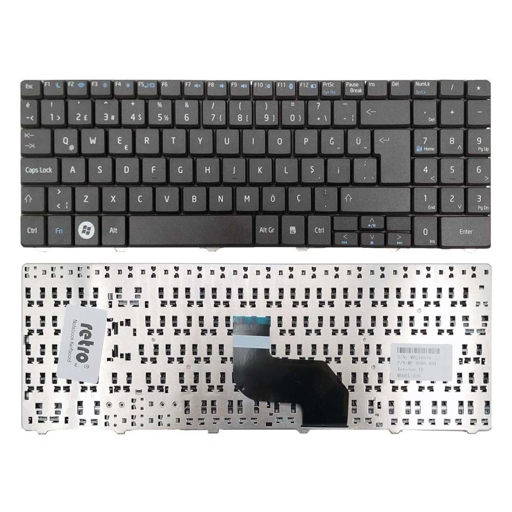 Casper H36, Aidata H36, Vestel H36 Notebook Klavyesi - Siyah - TR