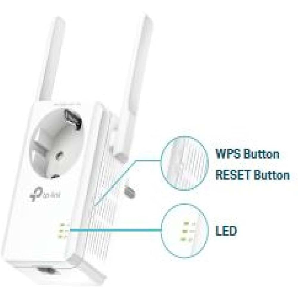 TP-Link TL-WA860RE, N300 Mbps Wi-Fi Priz Soketli Menzil Genişletici