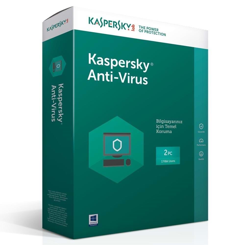 Kaspersky Antivirüs 2 Kullanıcı 1 Yıl Türkçe Online Gönderim