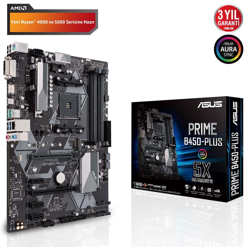 Asus PRIME B450-PLUS B450 DDR4 USB3.1 M.2 HDMI AM4 Anakart
