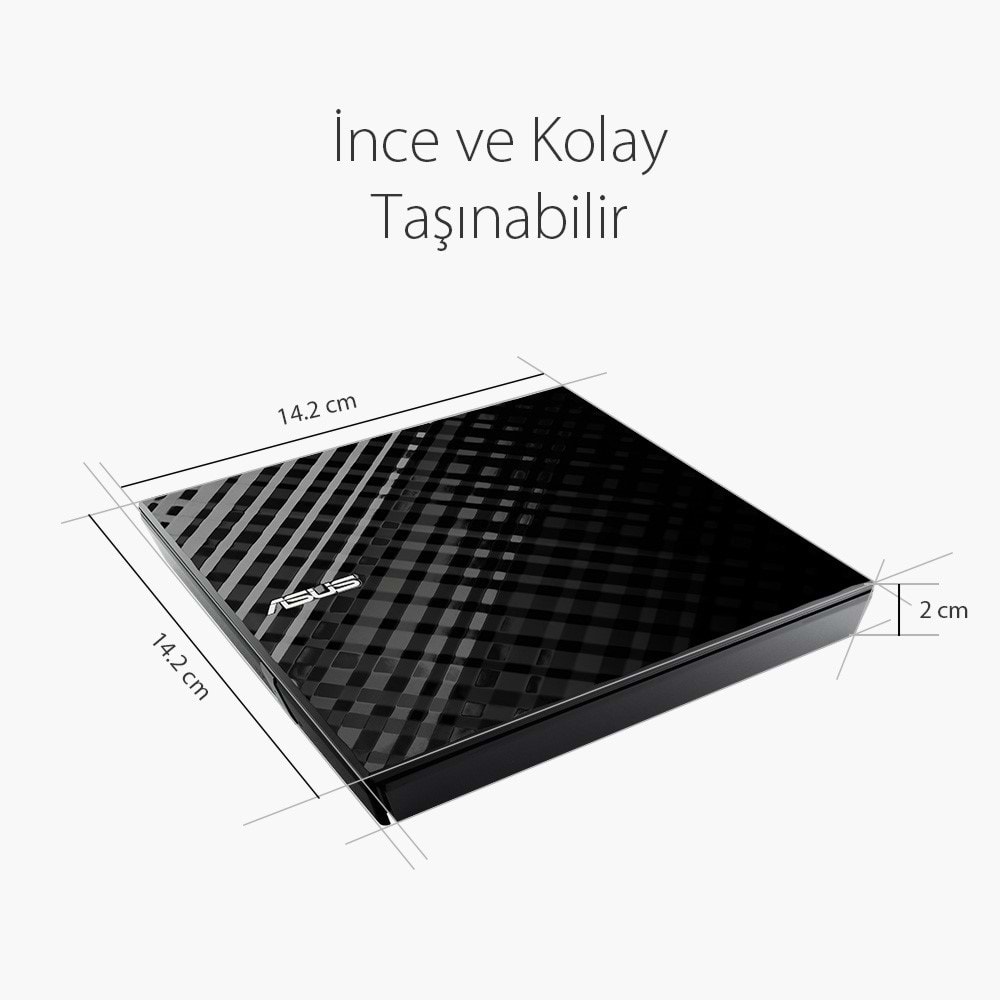 Asus 8x SDRW-08D2S-U USB 2.0 Slim Harici DVD Yazıcı Siyah