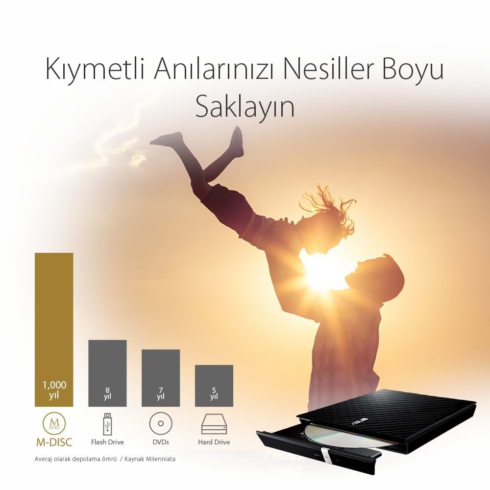 Asus 8x SDRW-08D2S-U USB 2.0 Slim Harici DVD Yazıcı Siyah